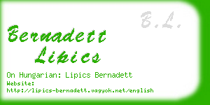 bernadett lipics business card